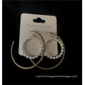 Factory wholesale new design pearl dangle hoop earrings